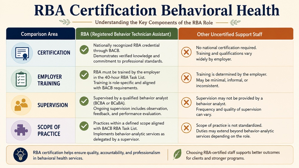 rba certification behavioral health RBT study checklist