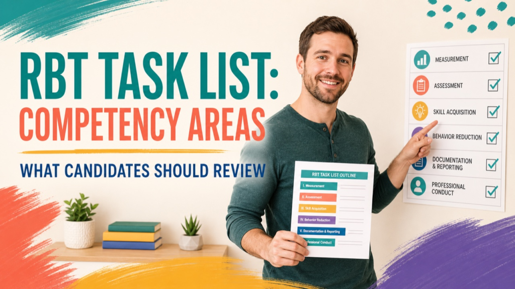 the rbt task list has areas of competencies: original RBT study guide cover