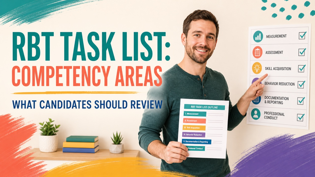 the rbt task list has areas of competencies: original RBT study guide cover