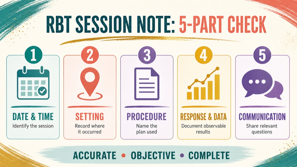 rbt session notes: study checklist infographic