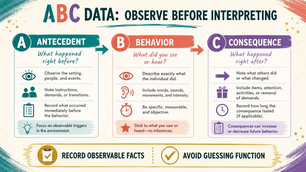 abc data collection aba: decision rule infographic