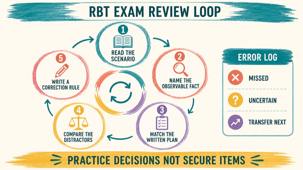rbt examination: study checklist infographic