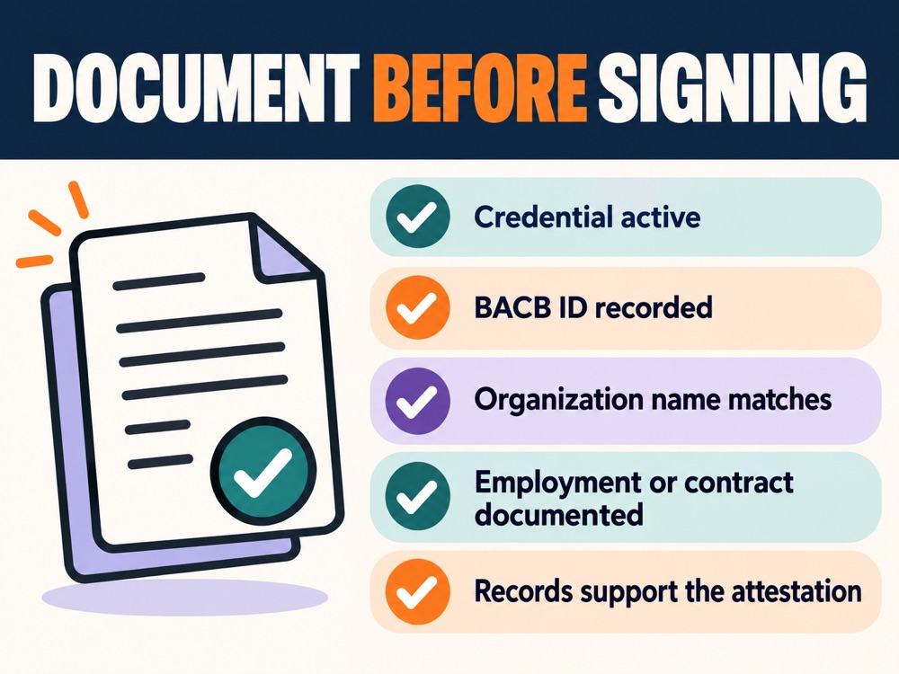 RBT attesting certificant requirements document checklist before signing an RBT application attestation