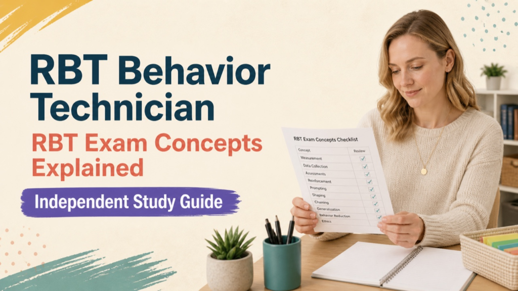 rbt behavior technician study guide with white adult RBT candidate