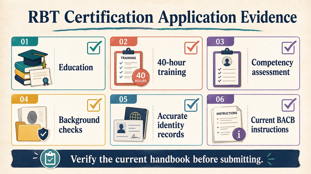 rbt certification application concept map for RBT study