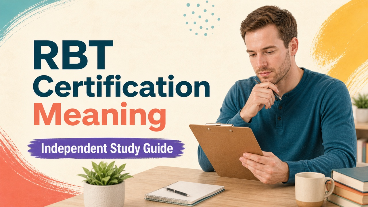rbt certification meaning study guide with white adult RBT candidate