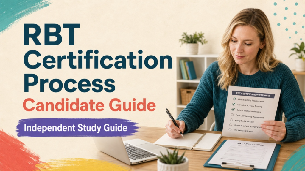 rbt certification process study guide with white adult RBT candidate