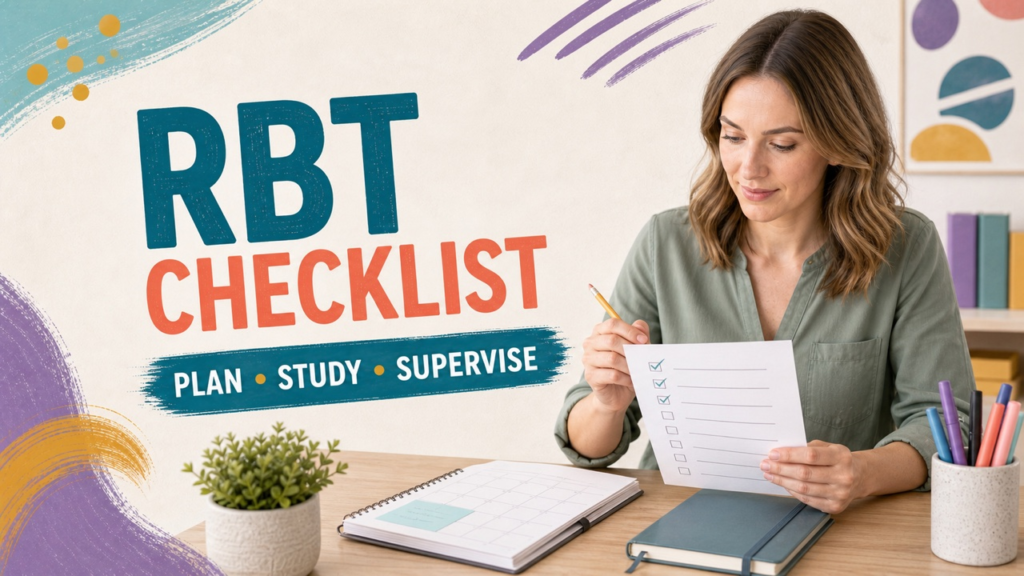rbt checklist cover: learner reviews current steps and study notes