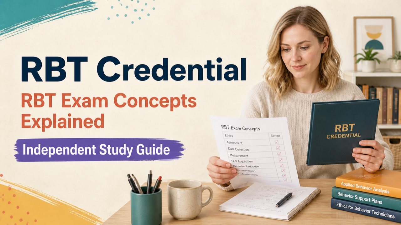 rbt credential study guide with white adult RBT candidate