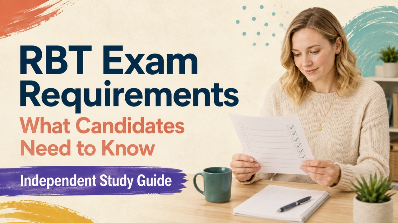 rbt exam requirements study guide with white adult RBT candidate