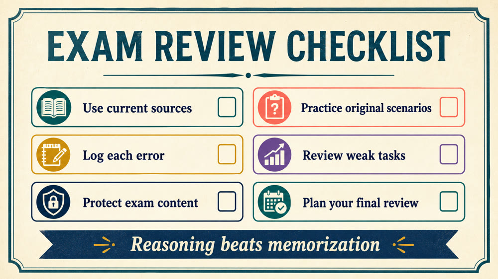 rbt exam review checklist for practice, errors, and final preparation