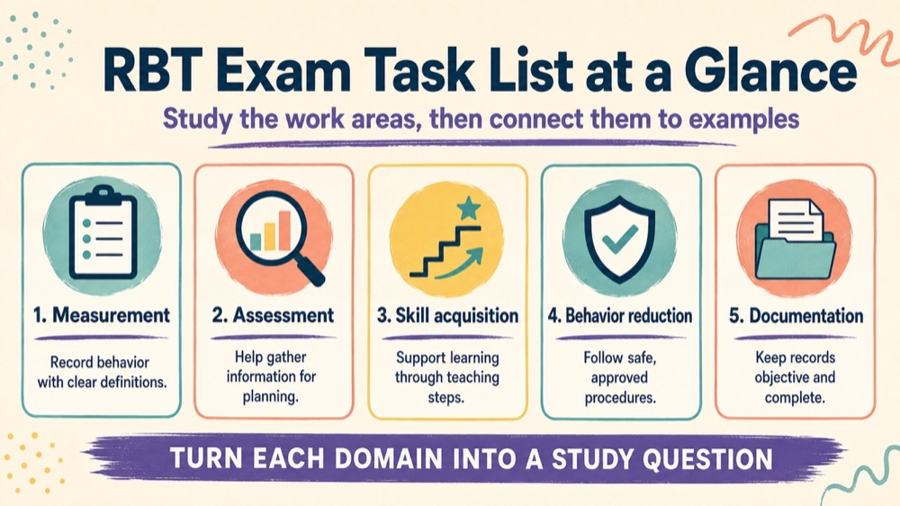 rbt exam task list concept sequence for RBT study