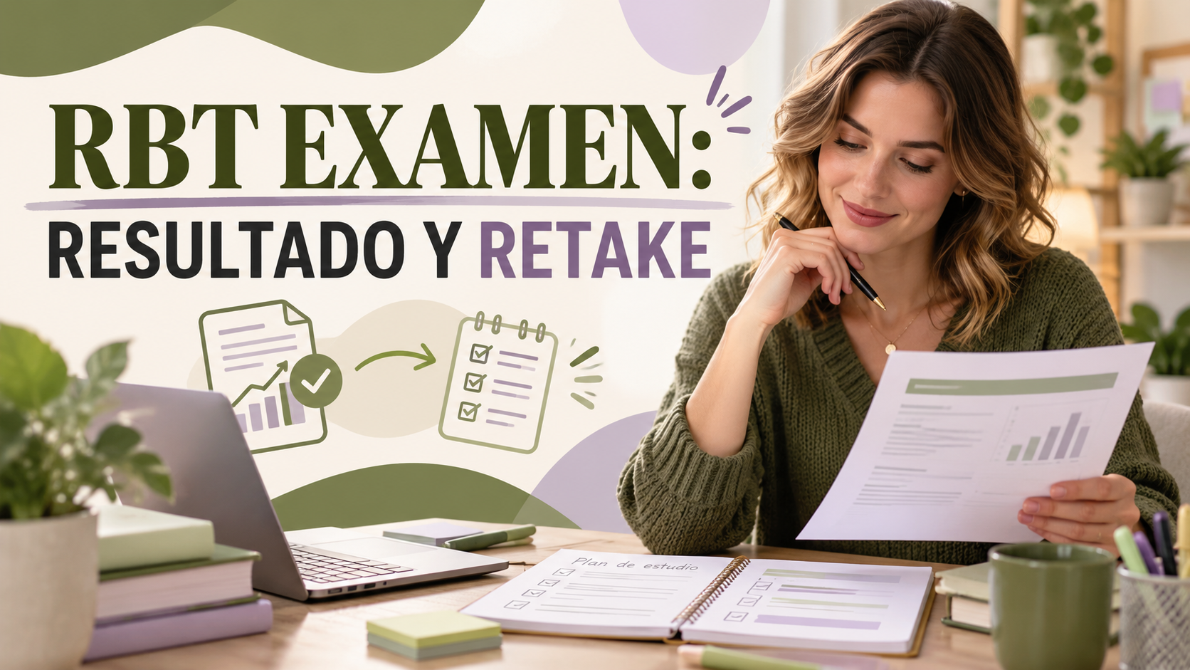 rbt examen revisión de resultado con una mujer blanca adulta organizando un plan de estudio