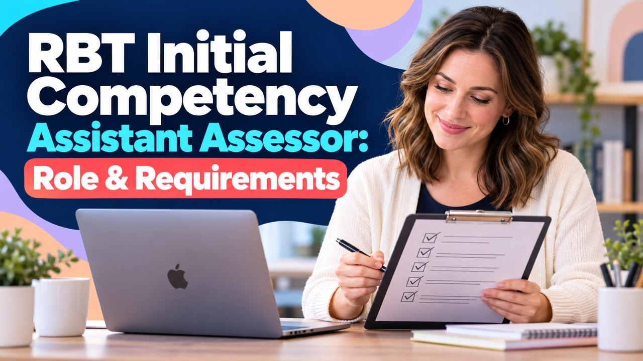 rbt initial competency assistant assessor - RBT assistant assessor cover showing a white adult woman reviewing a competency a