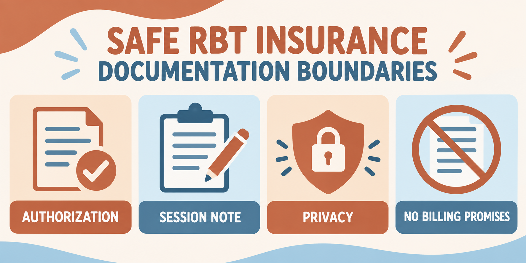 rbt insurance checklist for authorization session notes privacy and no billing promises