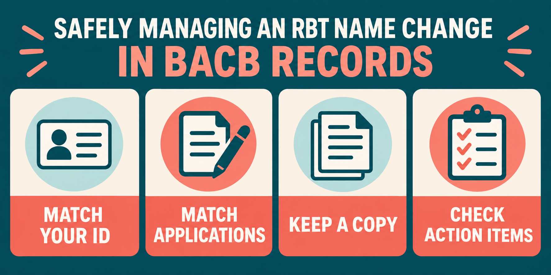 rbt name change process checklist for matching identification application records keeping copies and checking action items