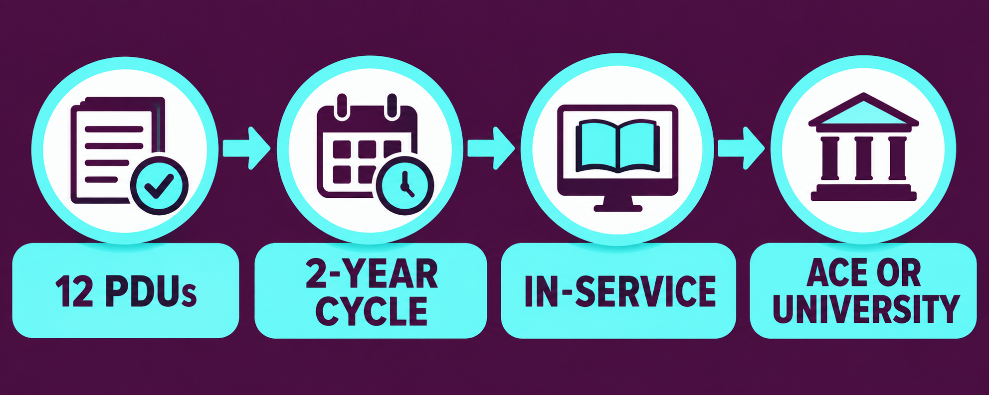 rbt professional development requirements 2026 roadmap showing 12 PDUs two-year cycle and qualifying routes