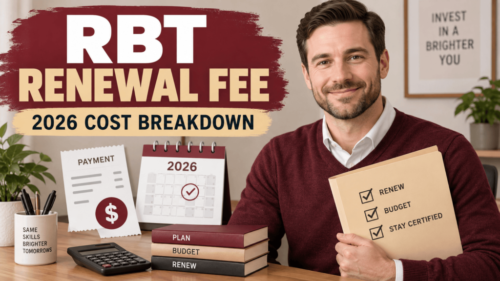 renewal fee RBT renewal fee 2026 cover checklist