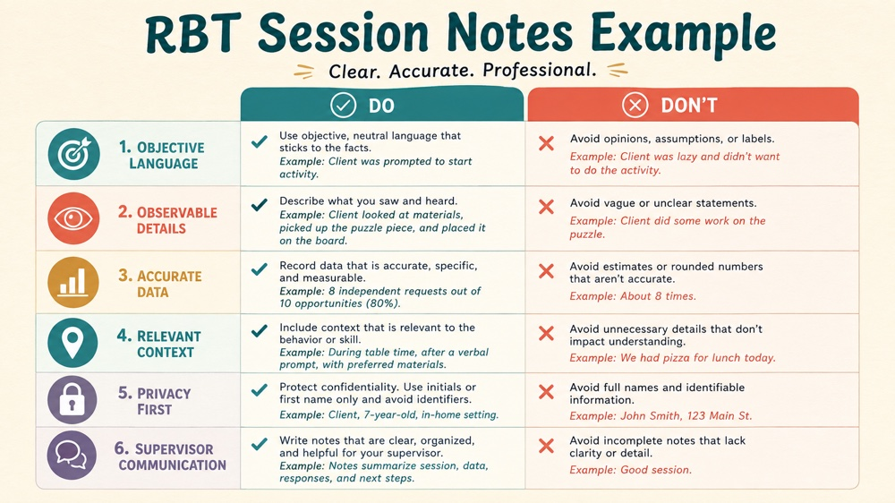 rbt session notes example RBT study checklist