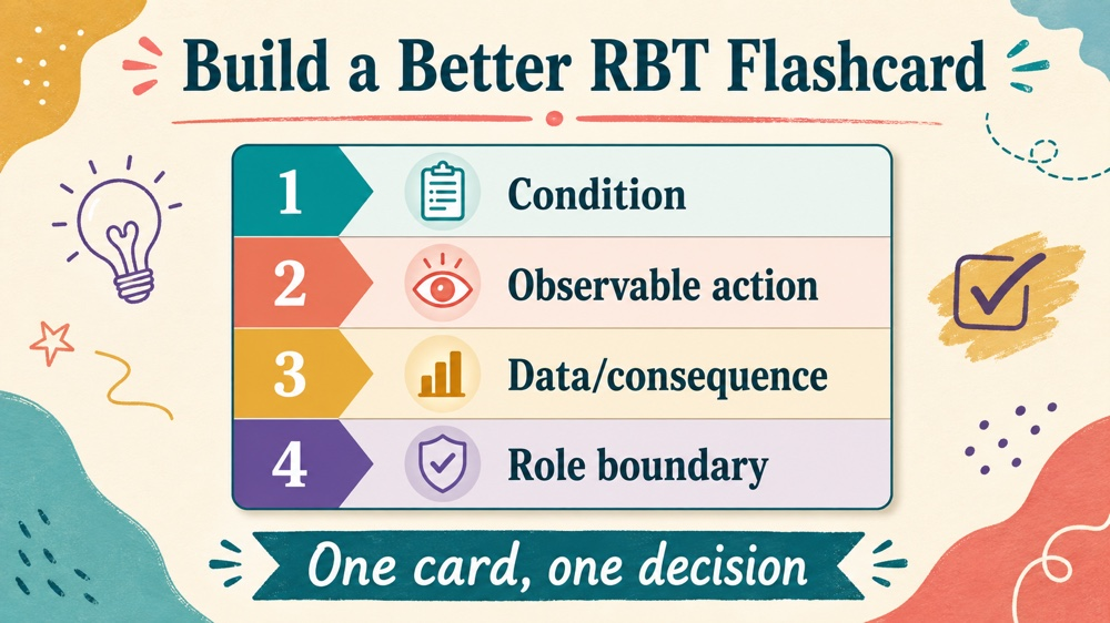 rbt task list flashcards RBT study checklist infographic