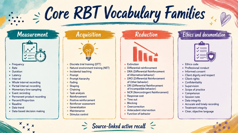 rbt terms and definitions printable RBT study checklist infographic