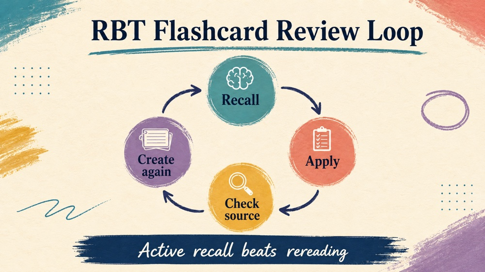 rbt terms flashcards RBT study checklist infographic