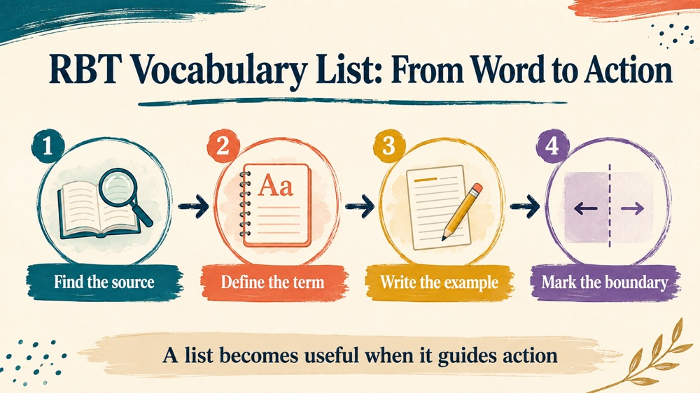 rbt vocabulary list concept map for RBT study