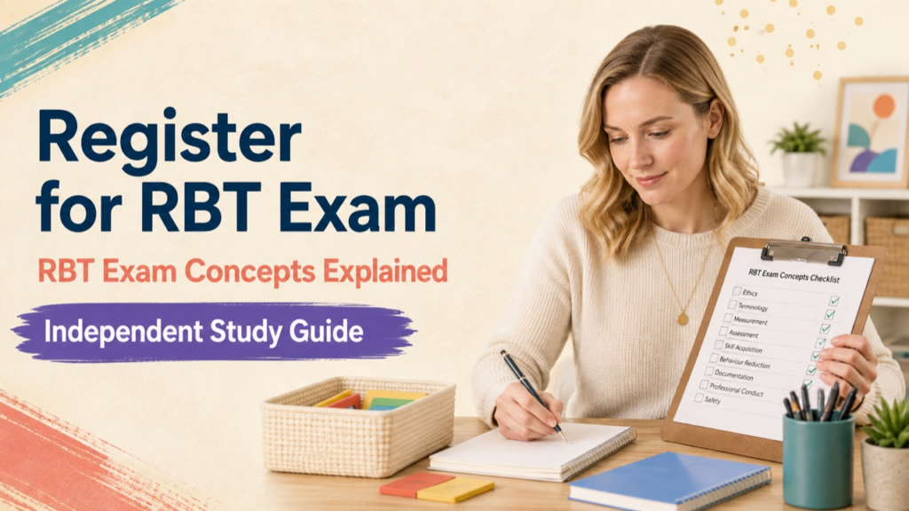register for rbt exam study guide with white adult RBT candidate