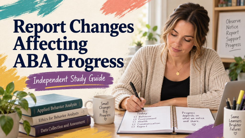 report changes affecting aba progress study guide with white adult RBT candidate