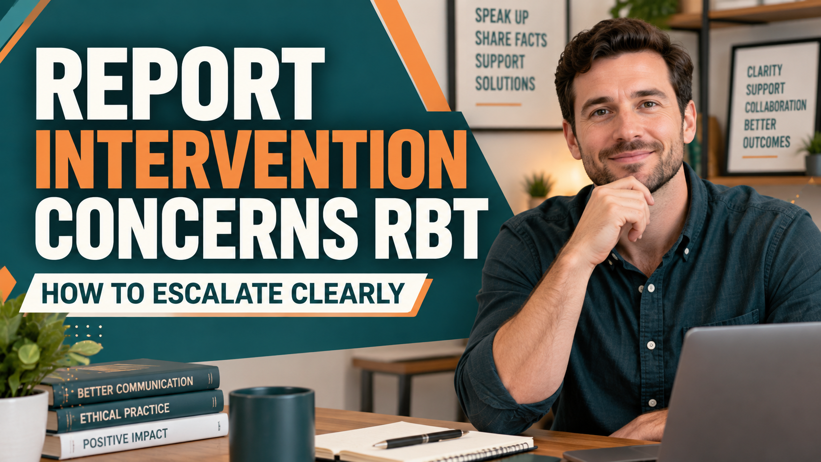 report intervention concerns rbt - White adult man preparing to report intervention concerns as an RBT