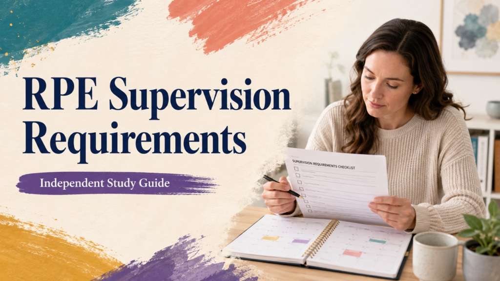 rpe supervision requirements study guide with white adult RBT candidate