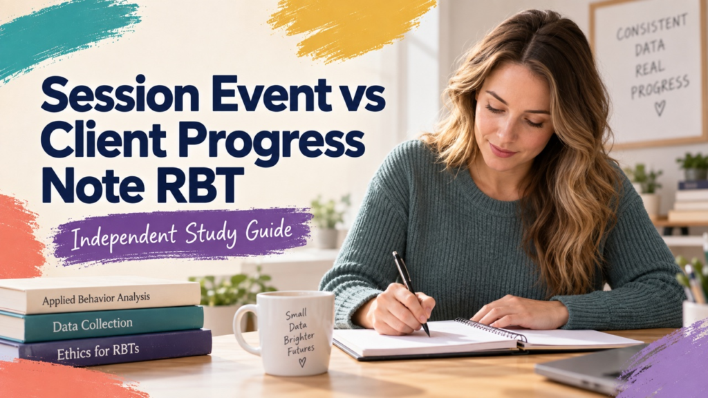 session event vs client progress note rbt study guide with white adult RBT candidate