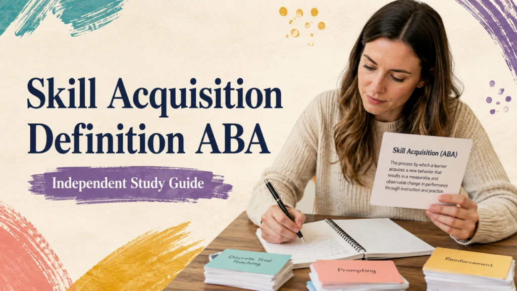 skill acquisition definition aba study guide with white adult RBT candidate