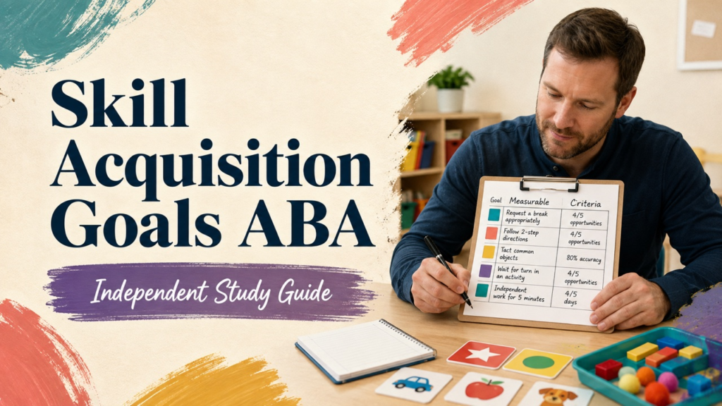 skill acquisition goals aba study guide with white adult RBT candidate