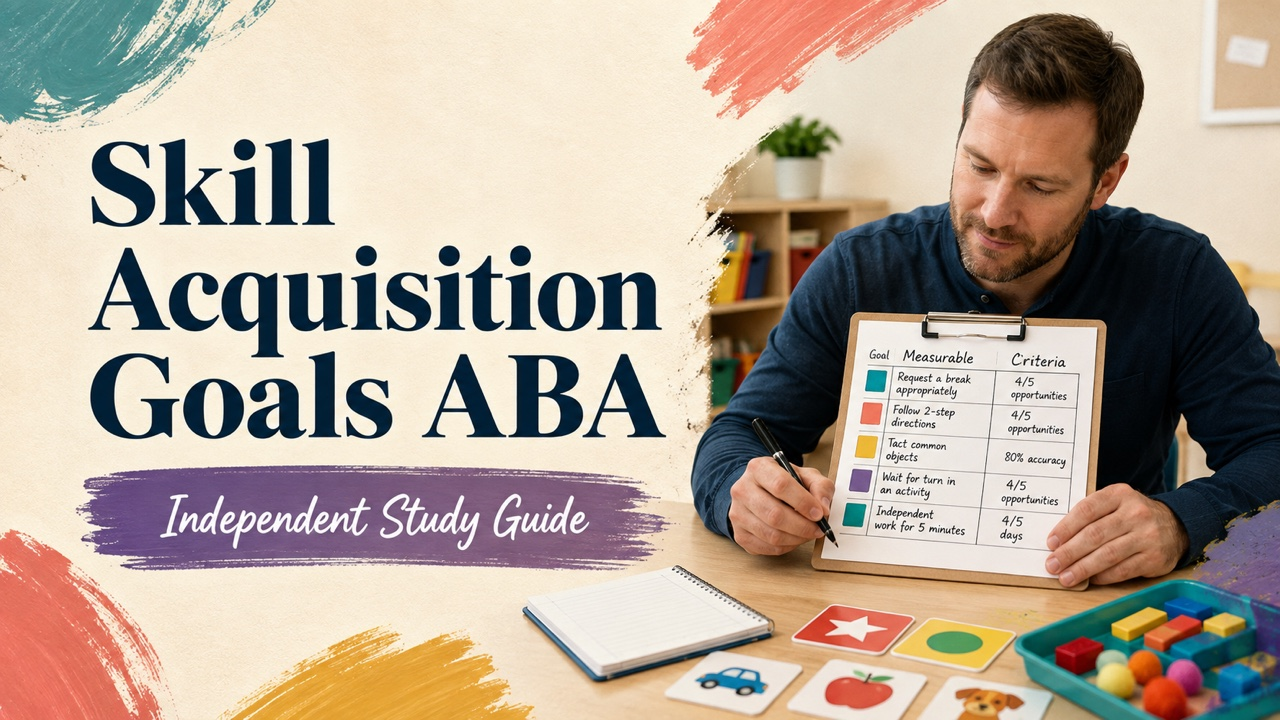 skill acquisition goals aba study guide with white adult RBT candidate