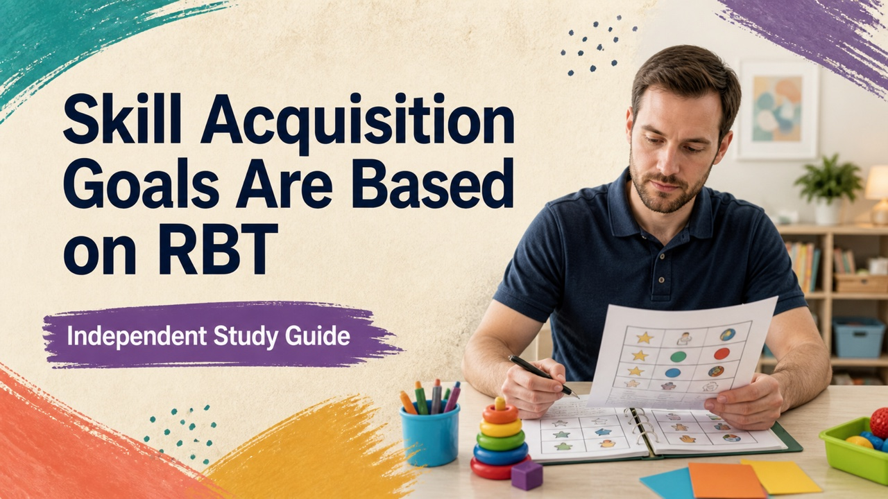 skill acquisition goals are based on rbt study guide with white adult RBT candidate