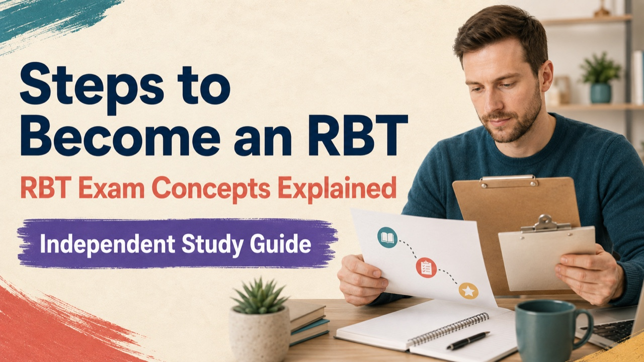 steps to become an rbt study guide with white adult RBT candidate