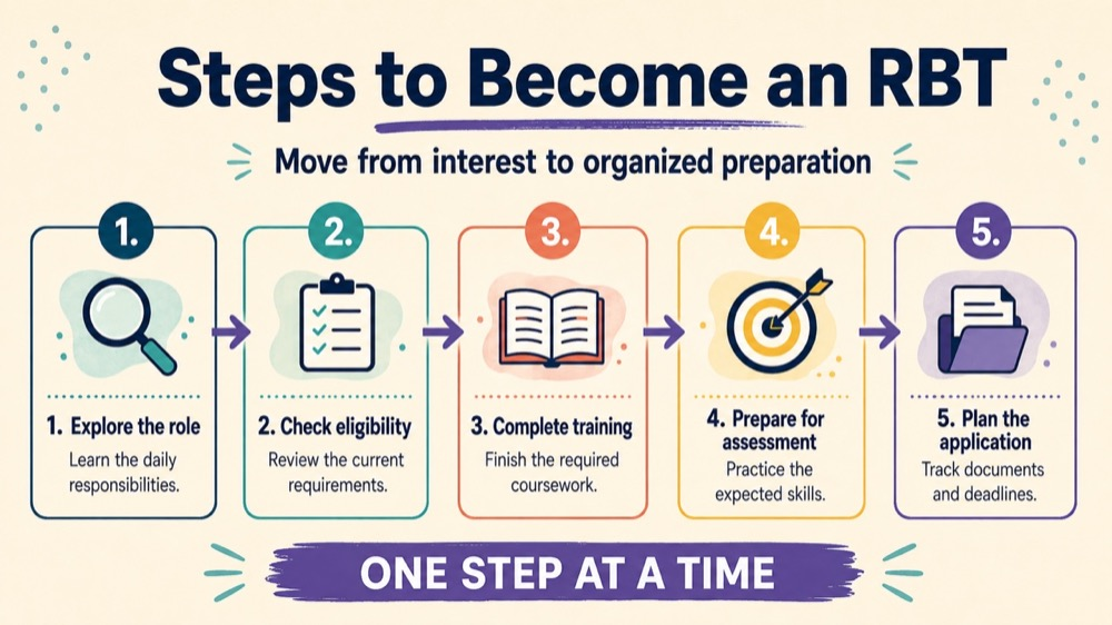 steps to become an rbt concept sequence for RBT study