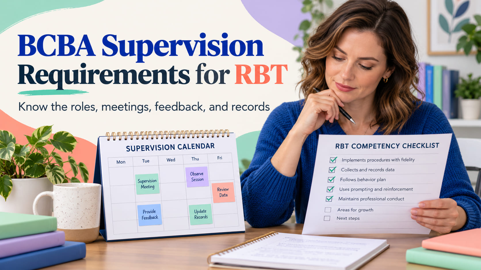 rbt supervision requirements - Supervision has a structure infographic showing assigned services, observation, feedback, and