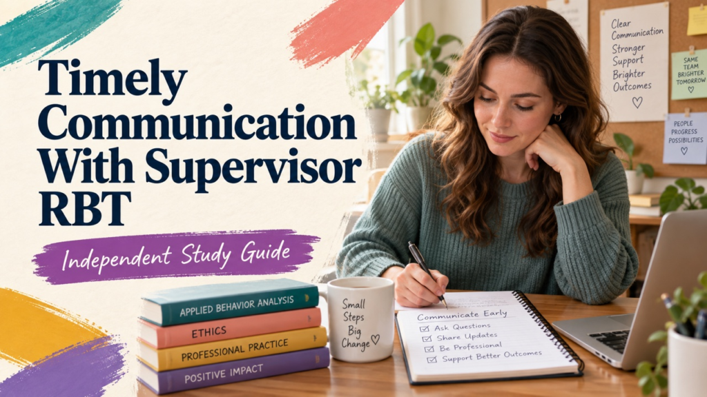 timely communication with supervisor rbt study guide with white adult RBT candidate