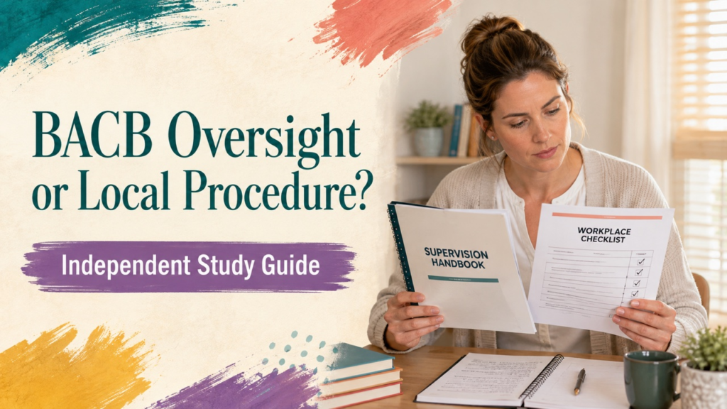 true or false oversight is strictly a bacb requirement cover with a white adult learner comparing official supervision source