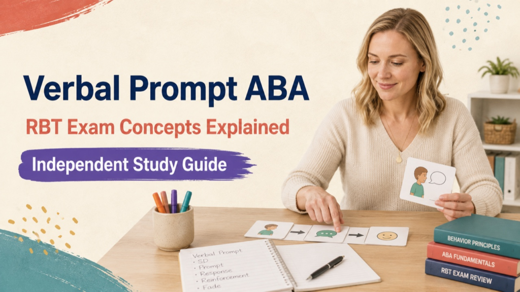 verbal prompt aba study guide with white adult RBT candidate