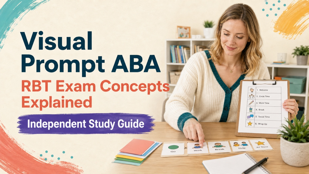 visual prompt aba study guide with white adult RBT candidate