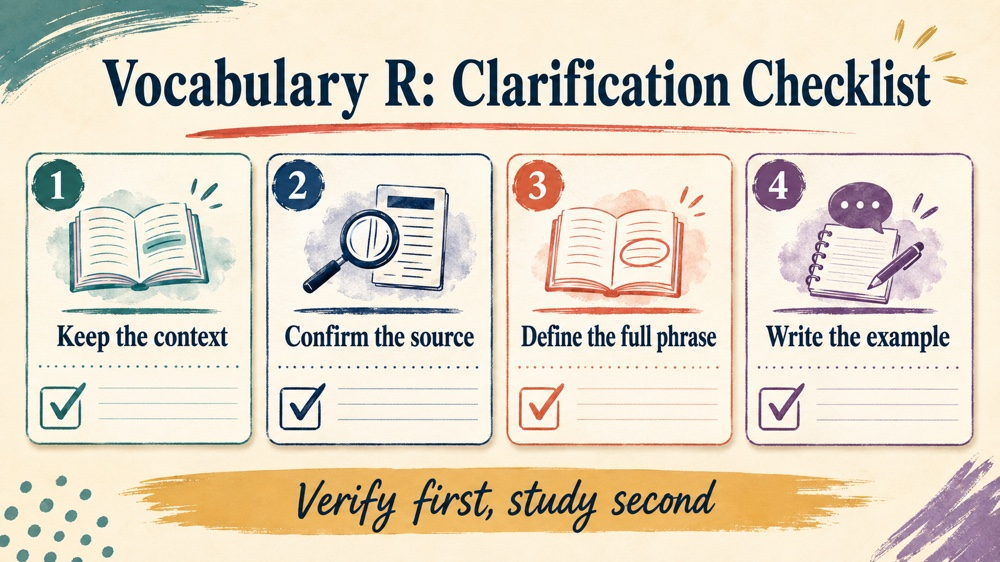 vocabulary r RBT study checklist infographic