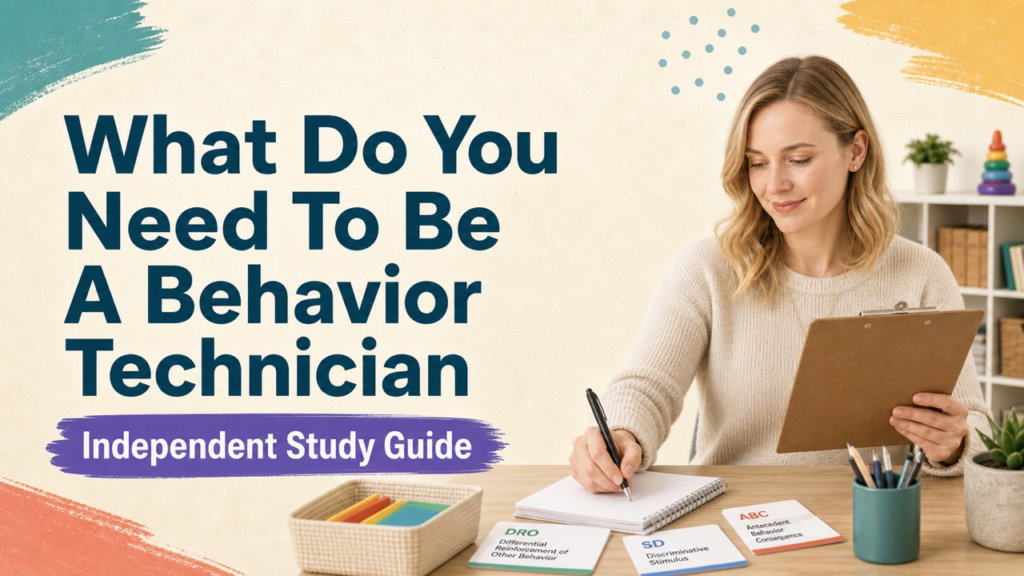 what do you need to be a behavior technician study guide with white adult RBT candidate