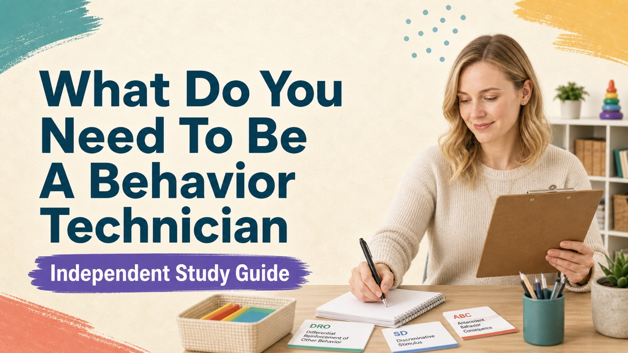 what do you need to be a behavior technician study guide with white adult RBT candidate