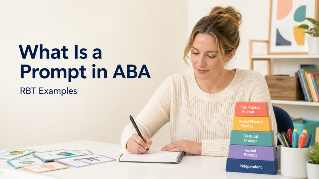 what is a prompt in aba cover showing an adult learner reviewing a skill teaching plan