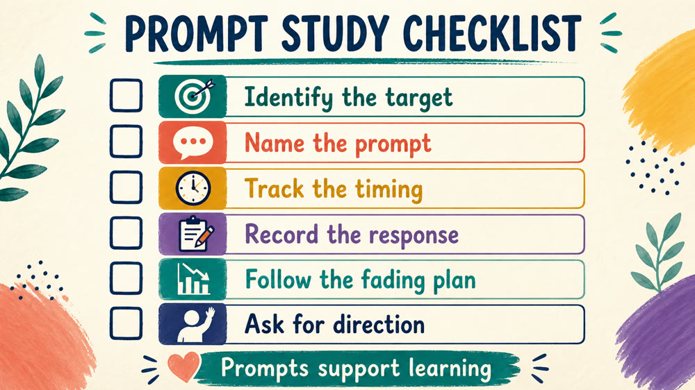 what is a prompt in aba: prompt types, fading, data, and supervision checklist