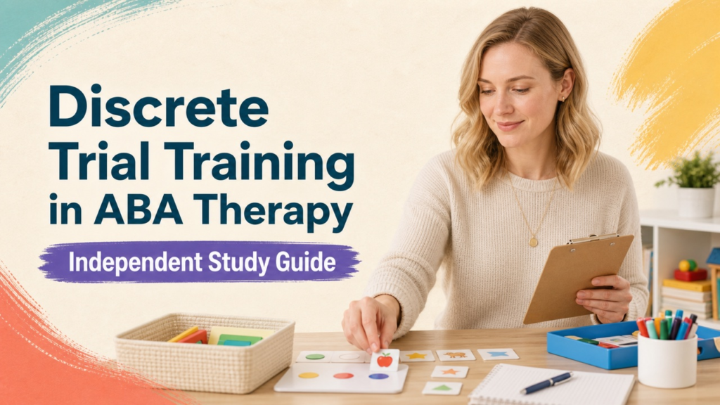 what is discrete trial training in aba therapy study guide with white adult RBT candidate