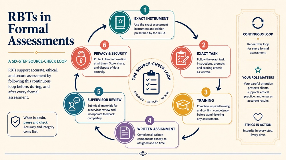 what should be the rbts role in formal assessments RBT study checklist infographic